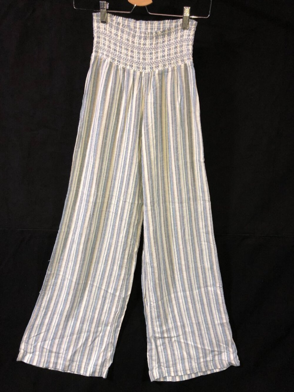 Rewash Linen High Rise Pants, Small, Blue Striped, Wide leg. NEW. 34" inseam